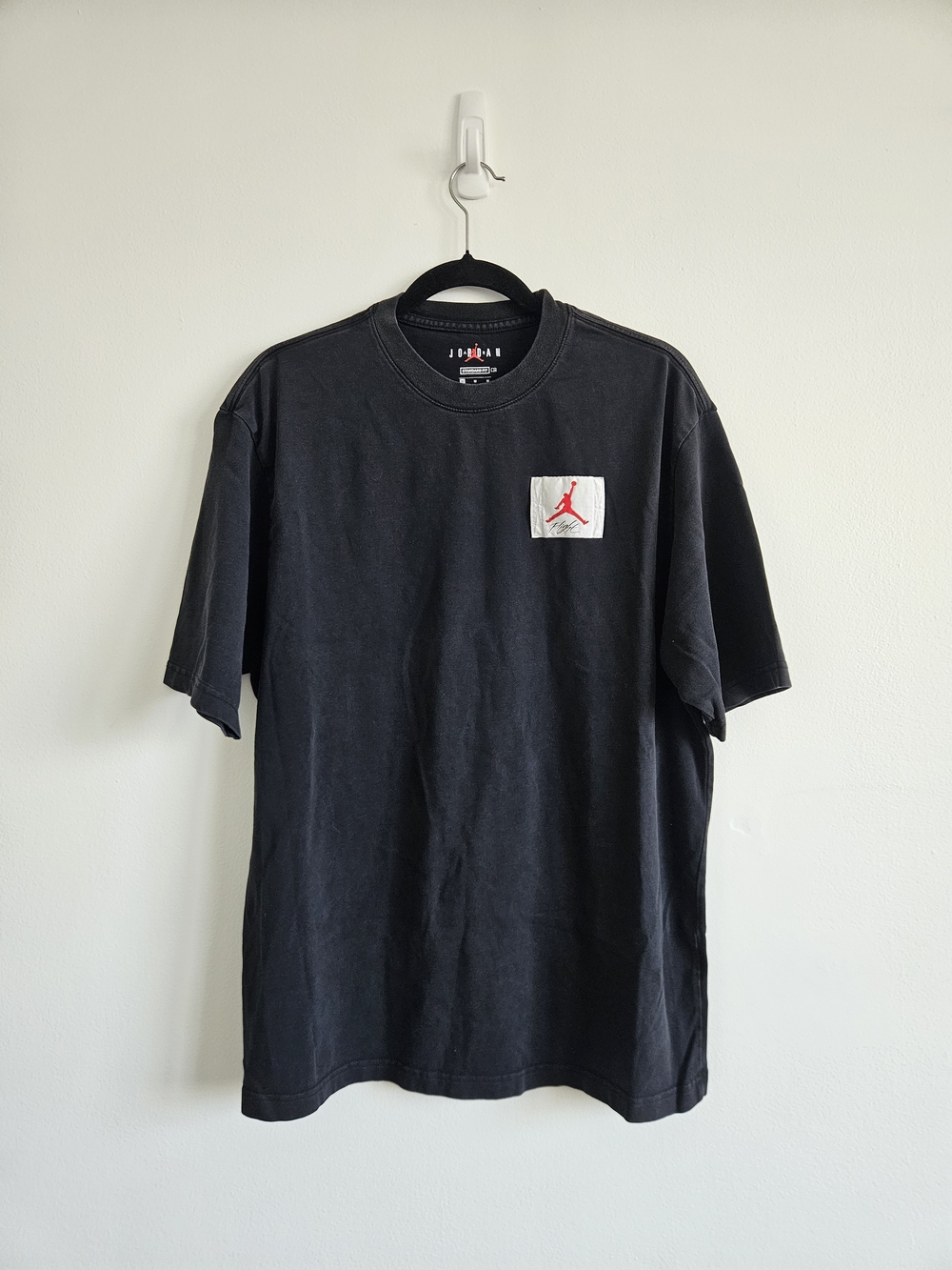 Jordan Men's Black Crewneck T-Shirt with Red Jumpman Logo